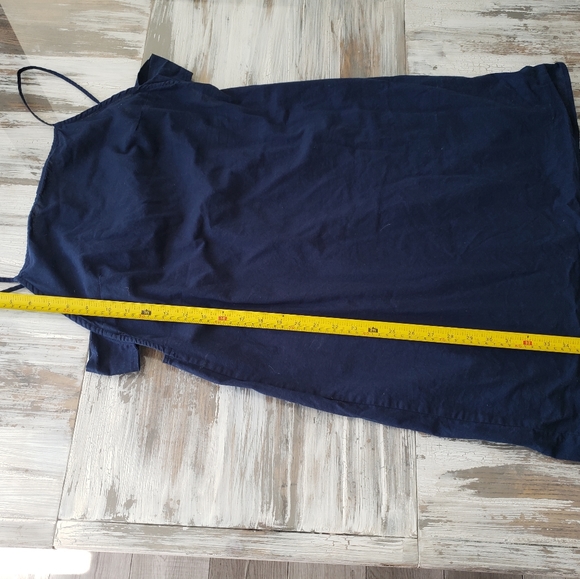 Asos tall navy open back linen mini dress - Picture 4 of 6